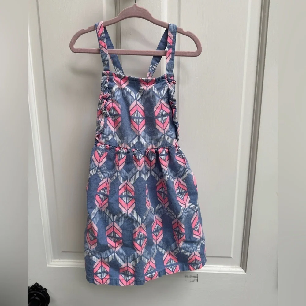 Carter's 4T Girls Pink Blue Aztec Geometric Patterned Ruffle Sleeveless SunDress